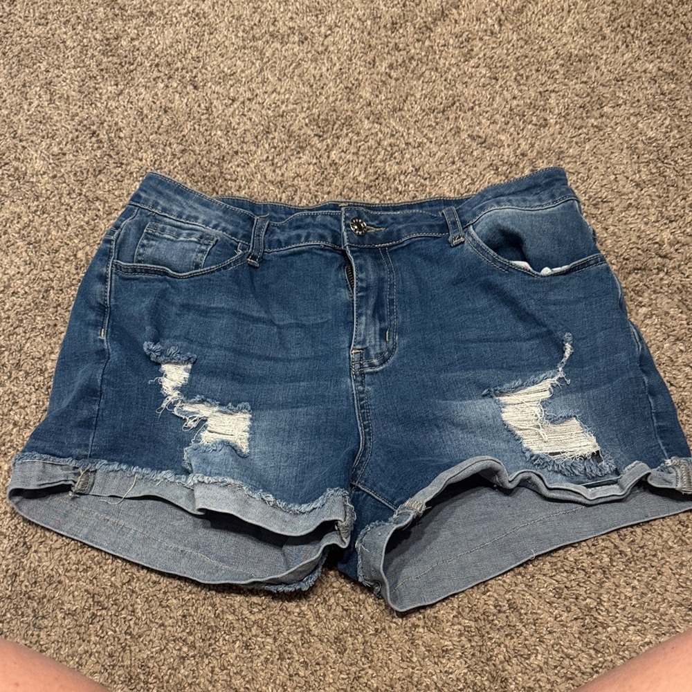 Denim Distressed Women Shorts